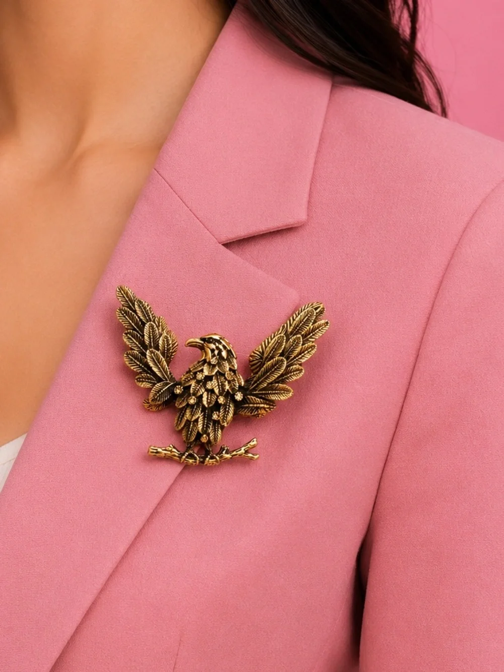 Vintage Gold Eagle Brooch Pin